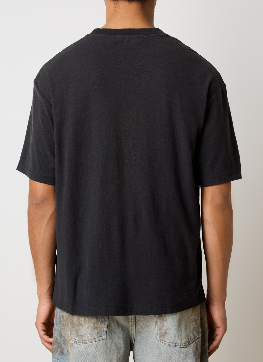 Acne Studios T-shirt met logoprint en verwassen afwerking - achterkant 3 zwart