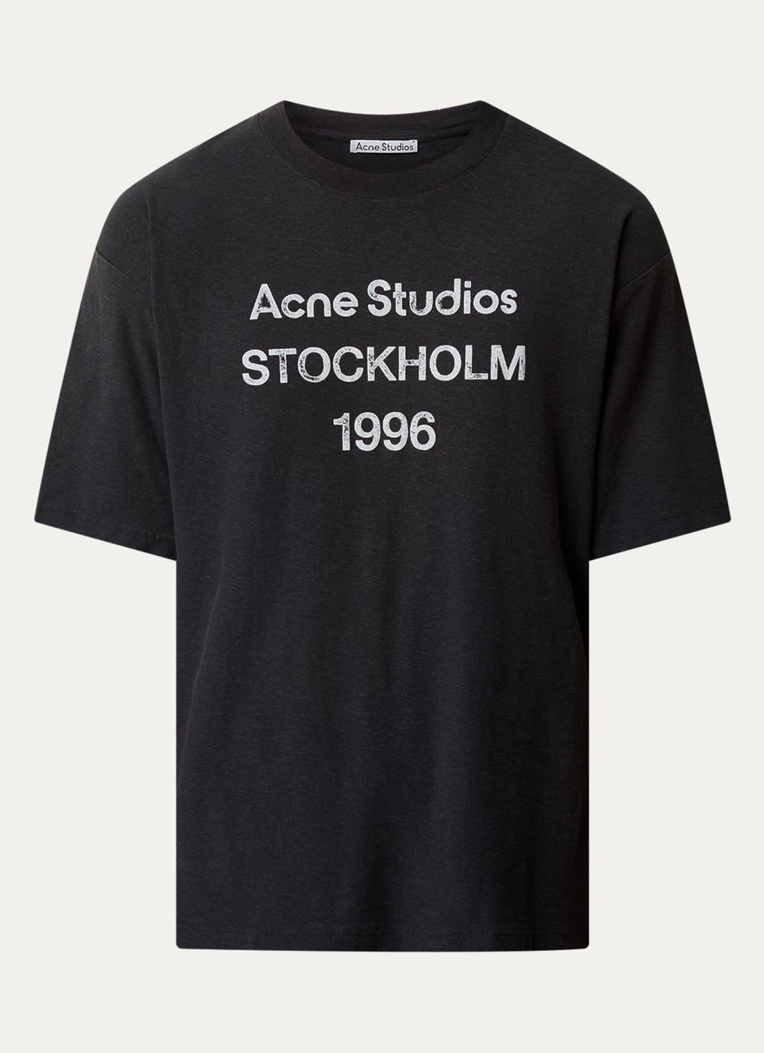 Acne Studios T-shirt met logoprint en verwassen afwerking - voorkant zwart