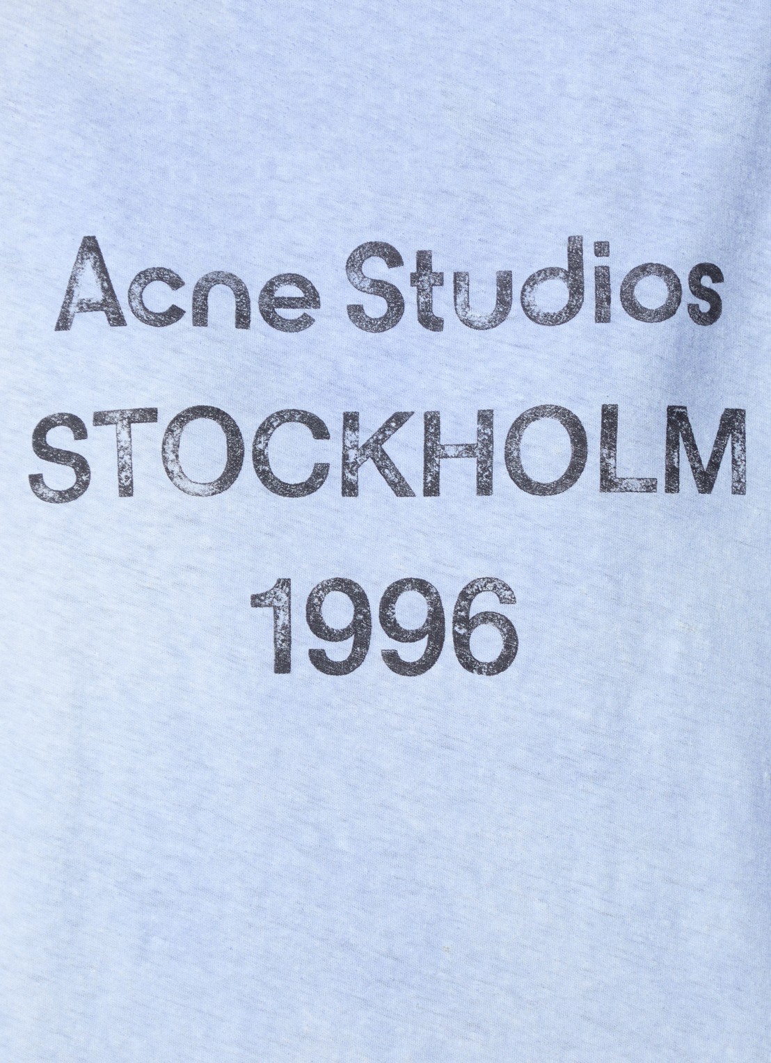 Acne Studios T-shirt met logoprint en verwassen afwerking - detail 3 lichtblauw