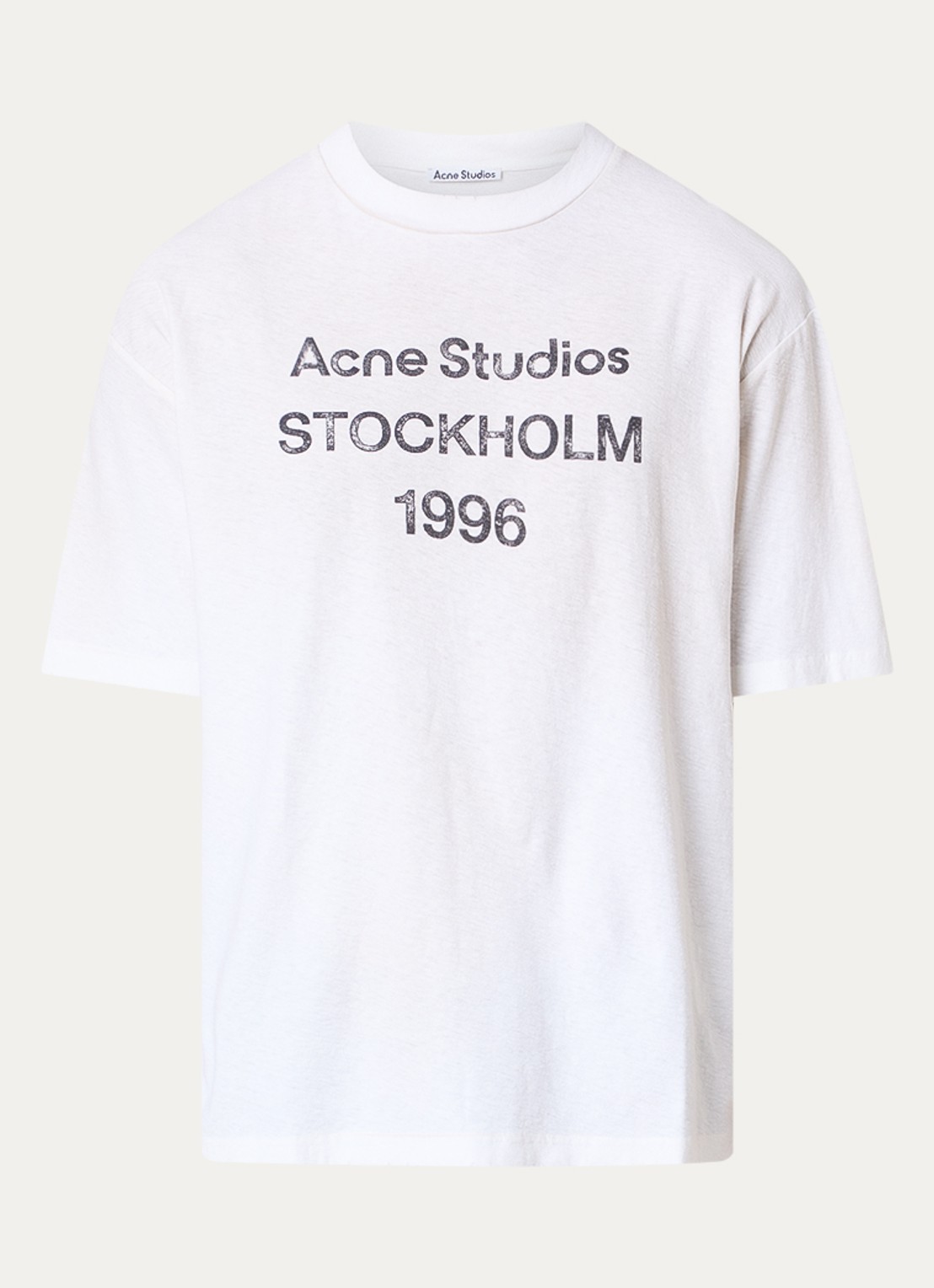 Acne Studios T-shirt met logoprint - voorkant gebroken wit