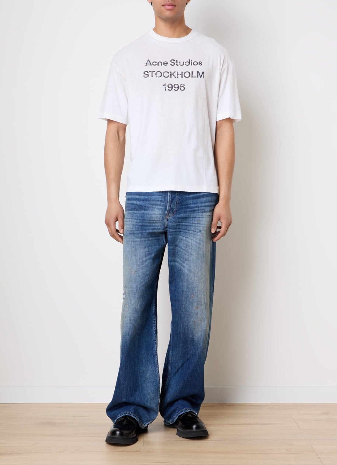 Acne Studios T-shirt met logoprint - voorkant 2 gebroken wit