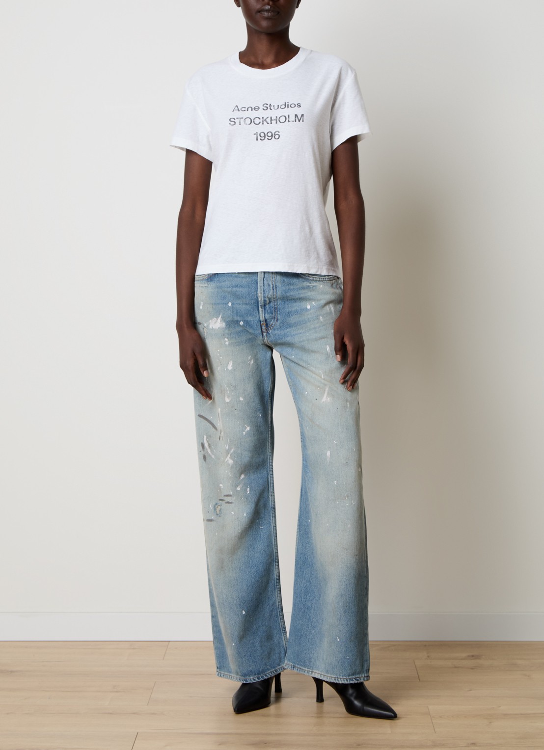 Acne Studios T-shirt met logoprint - voorkant 5 gebroken wit