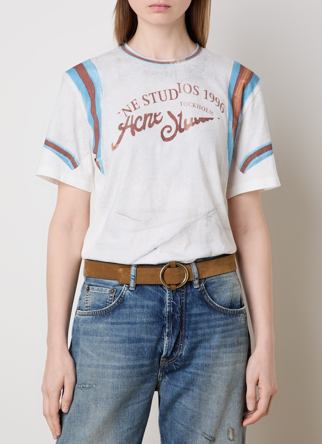 Acne Studios T-shirt met logoprint - detail 4 wit