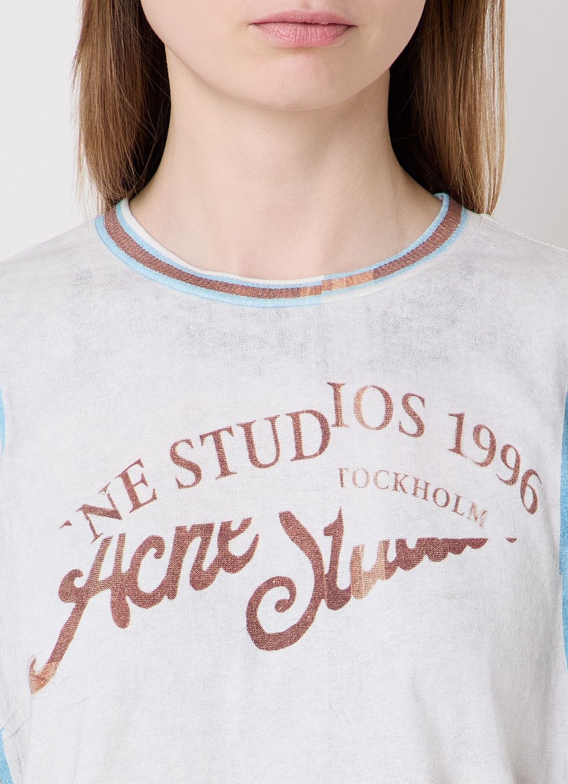 Acne Studios T-shirt met logoprint - detail 5 wit
