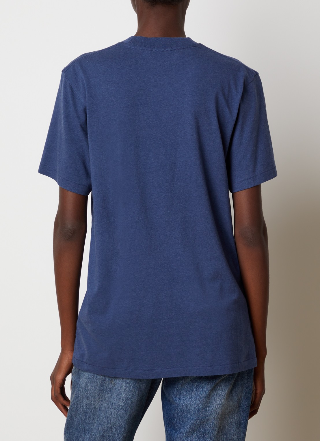 Acne Studios T-shirt met logoprint - achterkant staalblauw