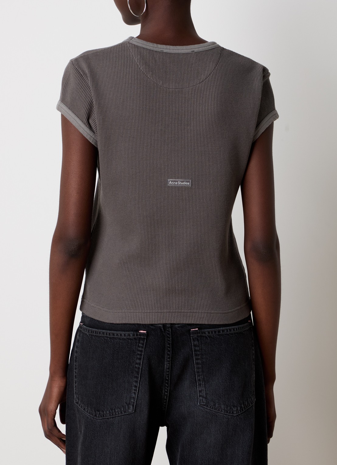 Acne Studios T-shirt met ribstructuur - achterkant 5 middengrijs