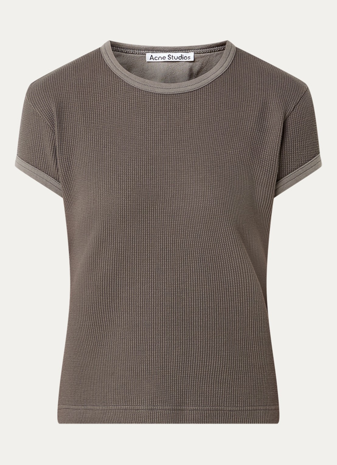Acne Studios T-shirt met ribstructuur - voorkant 3 middengrijs