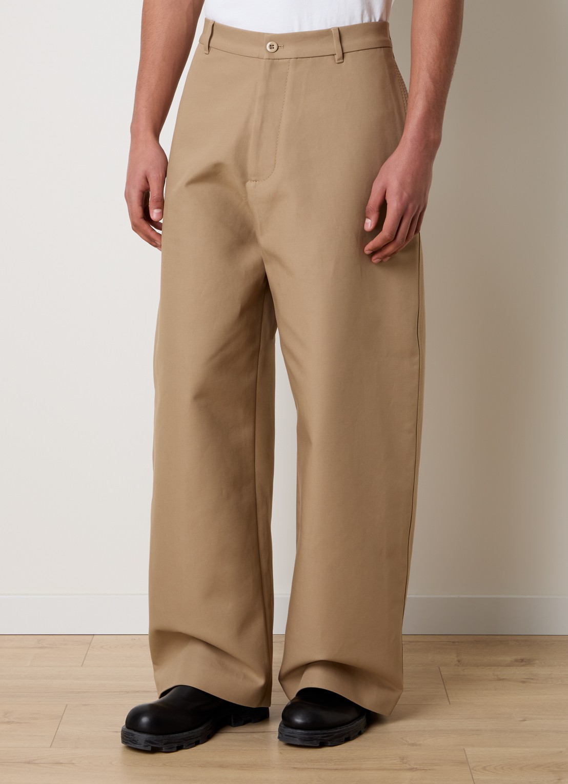Acne Studios Wide fit chino met steekzakken - detail 4 khaki