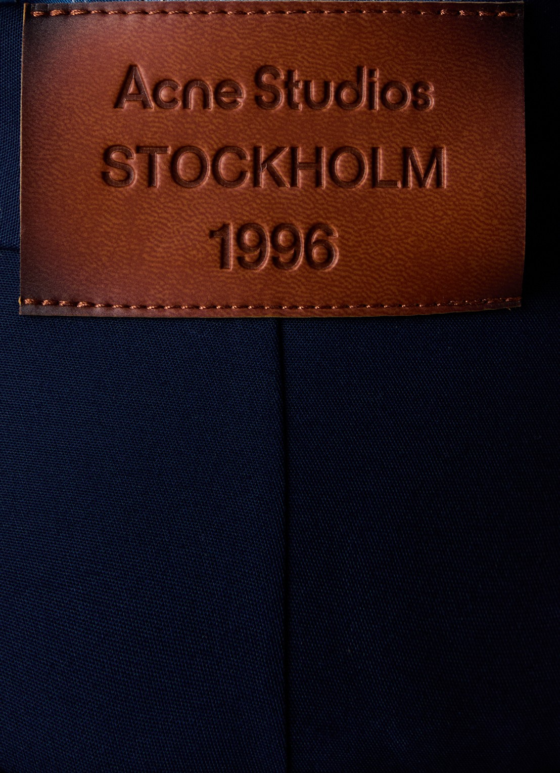 Acne Studios Wide fit chino met steekzakken - detail 3 donkerblauw