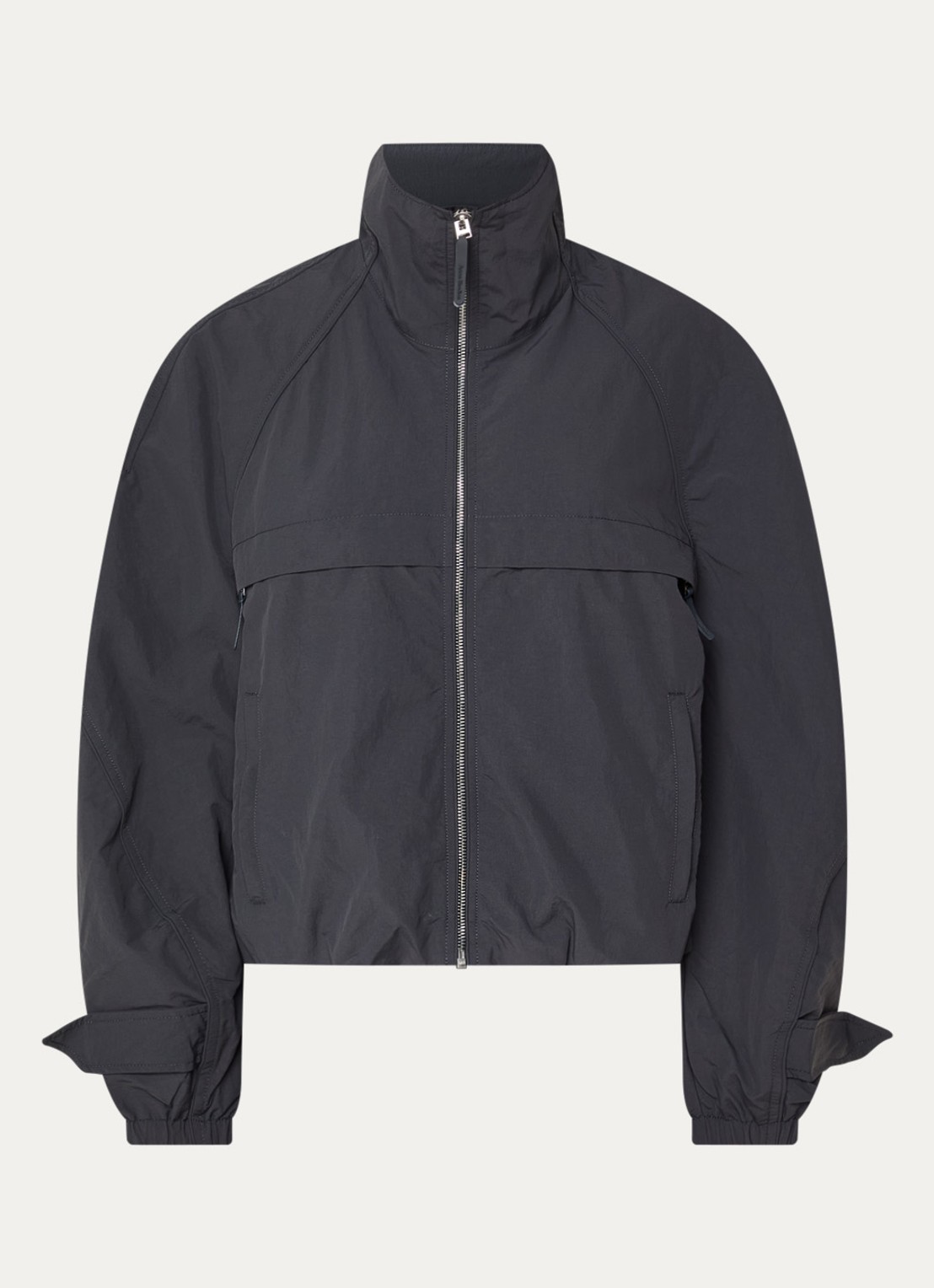 Acne Studios Windjack met opstaande kraag - voorkant donkergrijs