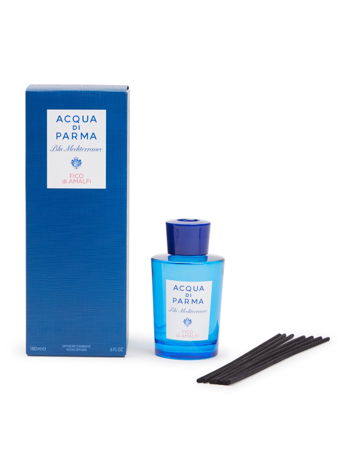Acqua di Parma Fico di Amalfi geurstokjes 180 ml - voorkant blauw