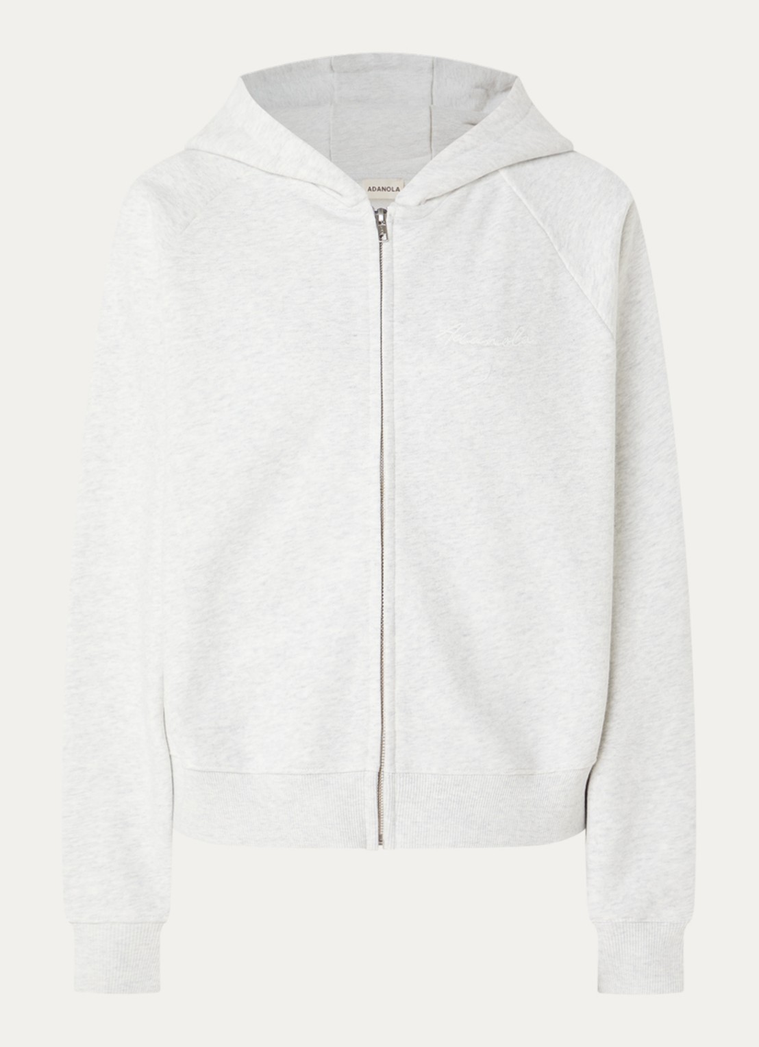 Adanola Sweatvest met gemêleerd dessin - voorkant 2 grijsmele