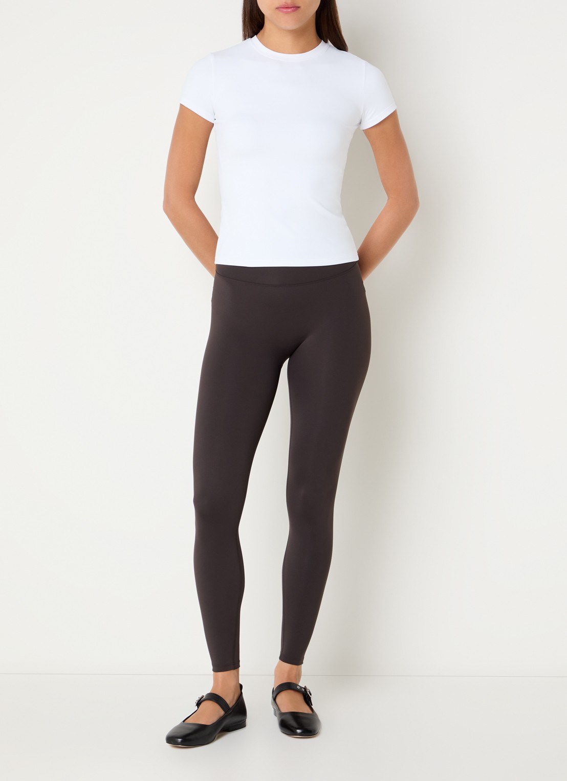 Adanola Ultimate high waist skinny fit trainingslegging met stretch - voorkant 2 donkerbruin
