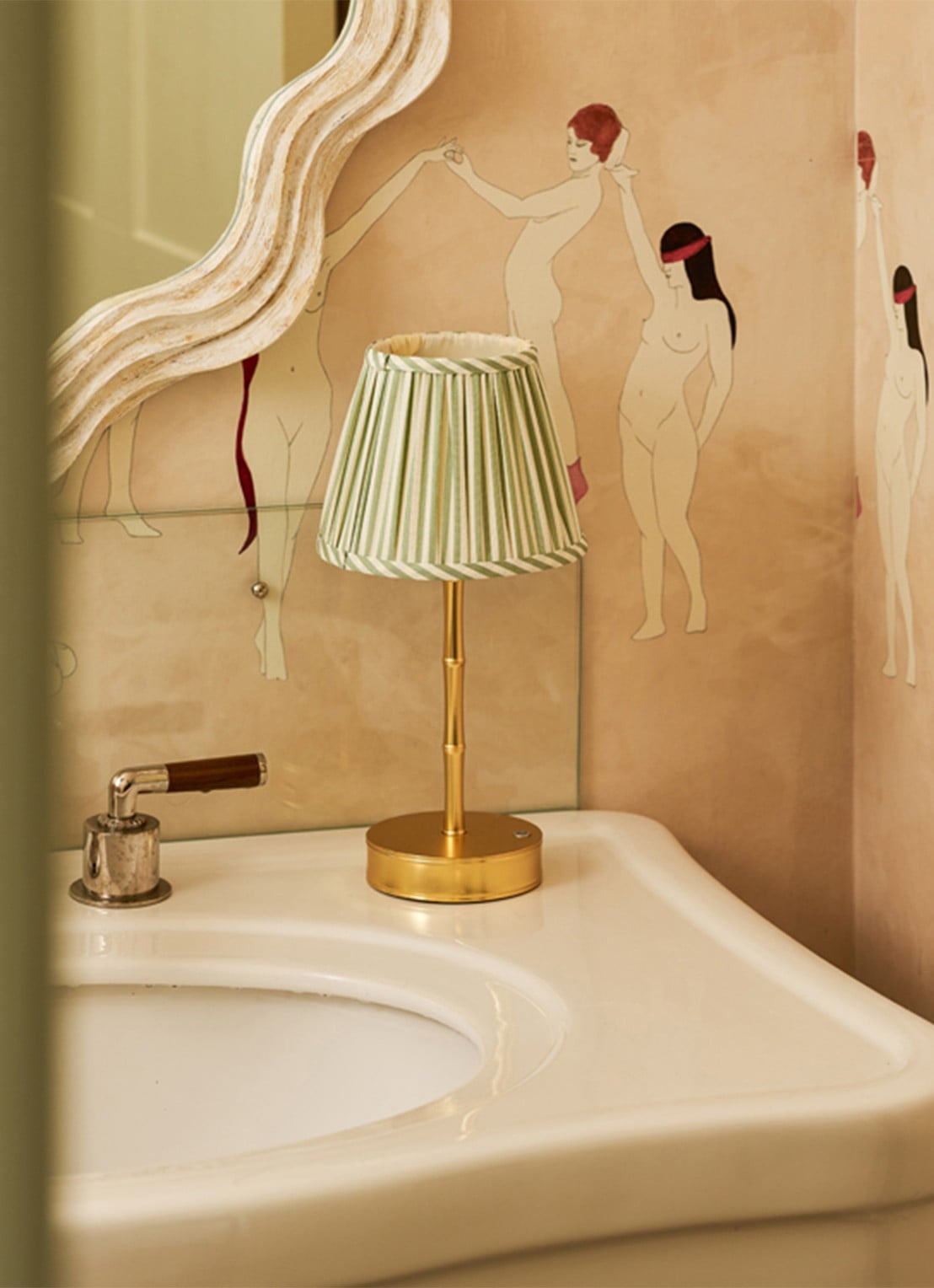 Addison Ross Bamboo lampvoet 25 cm - voorkant 3 goud