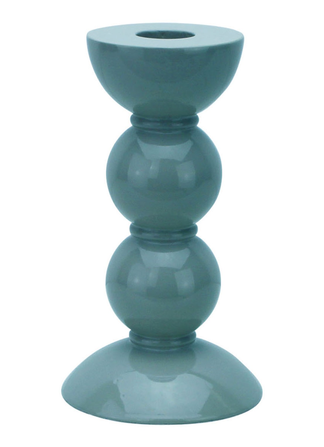 Addison Ross Bobbin kandelaar 14 cm - voorkant blauwgrijs