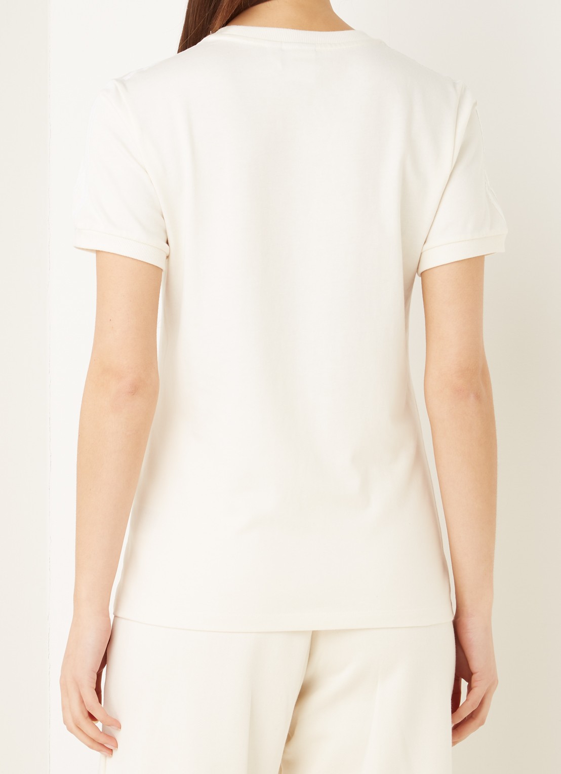 adidas 3 Stripes T-shirt met logoborduring - achterkant gebroken wit