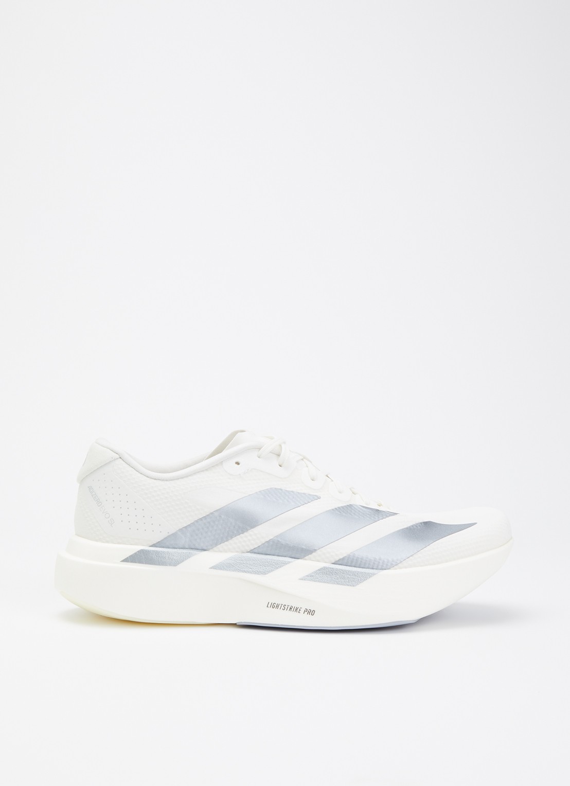 Adidas Adizero Evo SL hardloopschoen met logo  - voorkant 5 wit