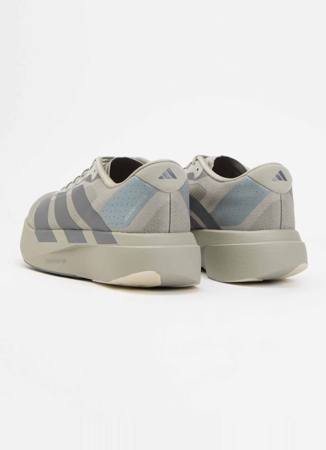 Adidas Adizero Evo SL hardloopschoen met logo  - achterkant 5 lichtgroen
