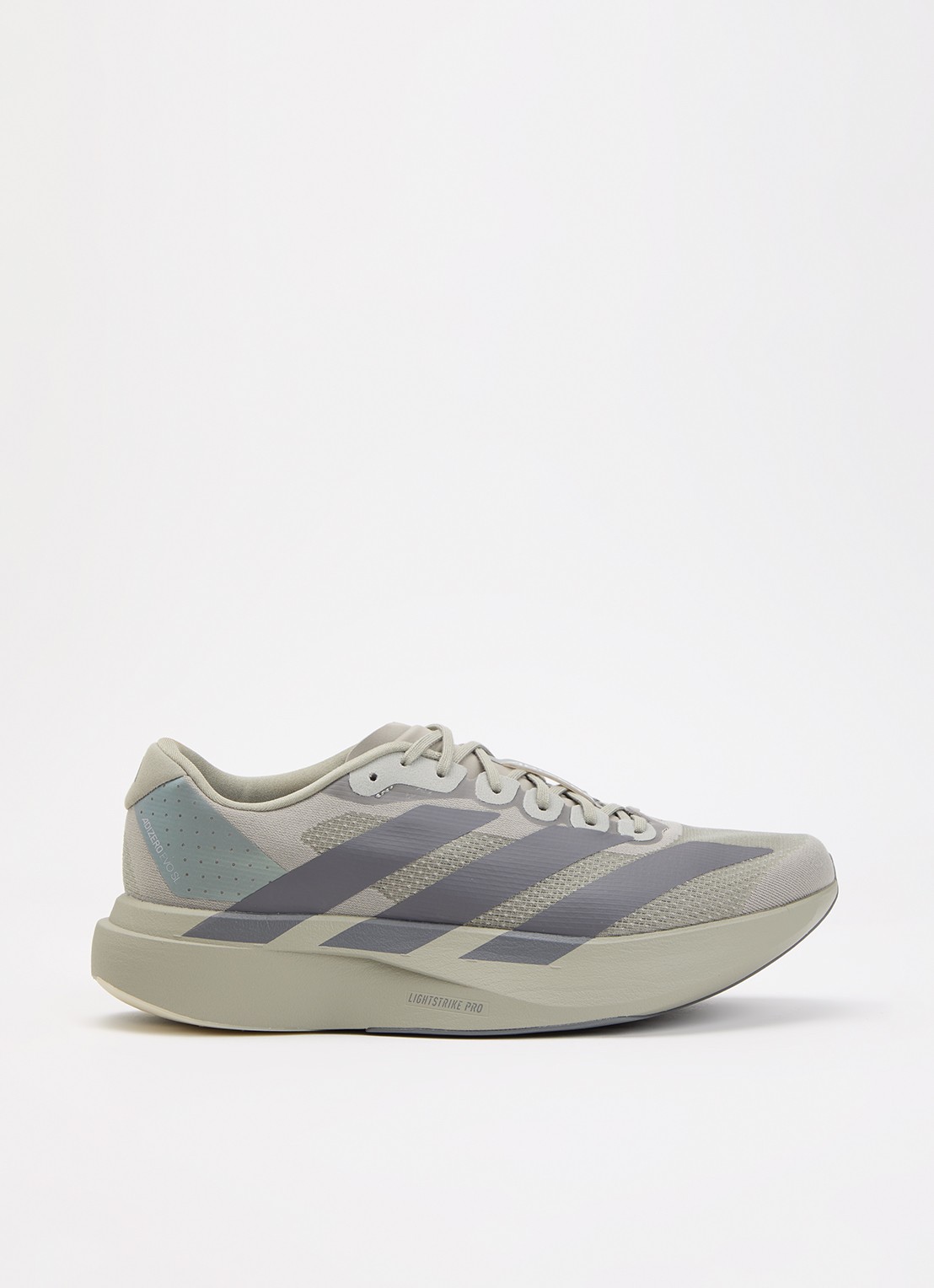 Adidas Adizero Evo SL hardloopschoen met logo  - voorkant lichtgroen
