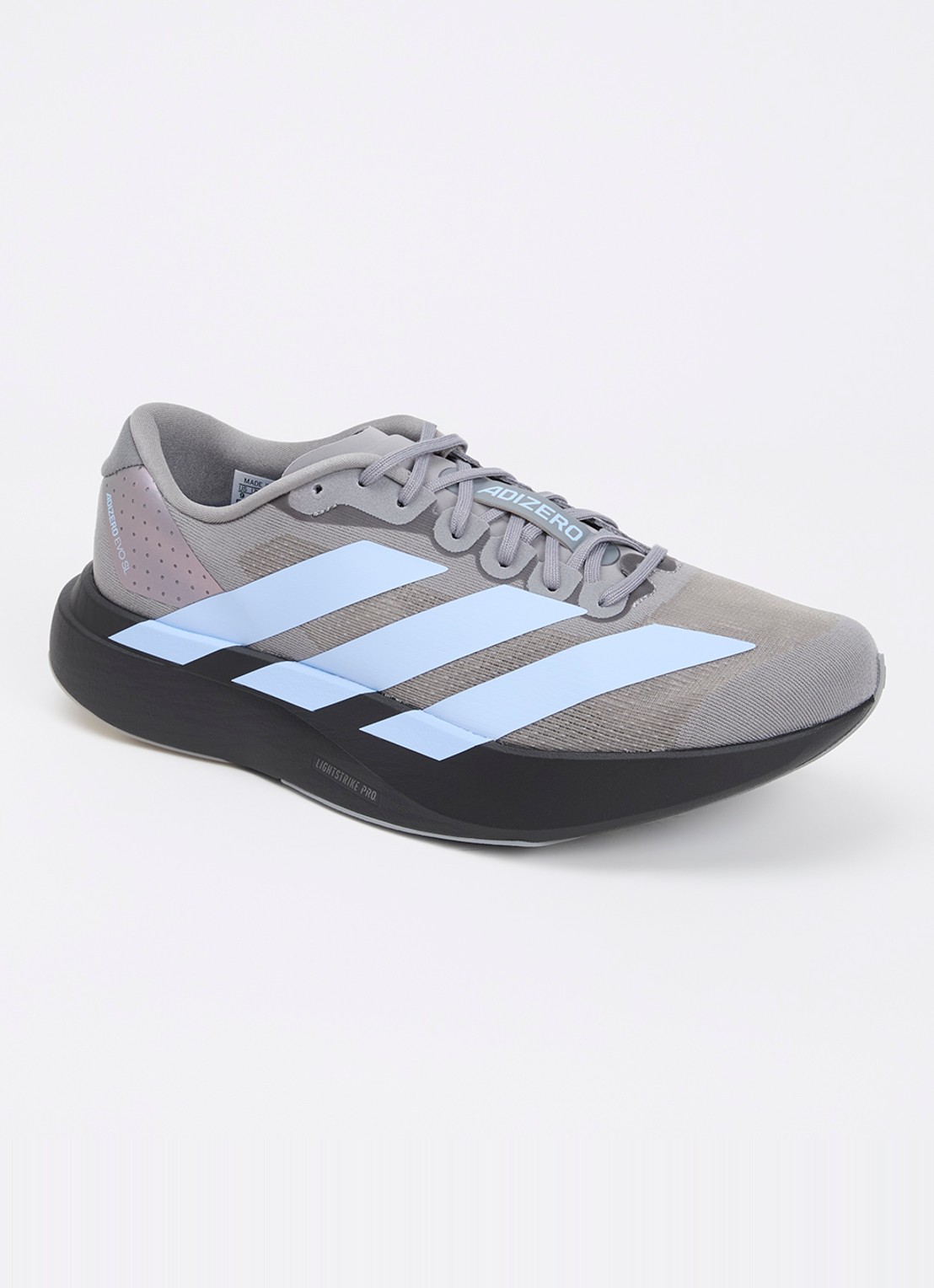 Adidas Adizero Evo SL M sneaker met gebreid bovenwerk - voorkant donkergrijs