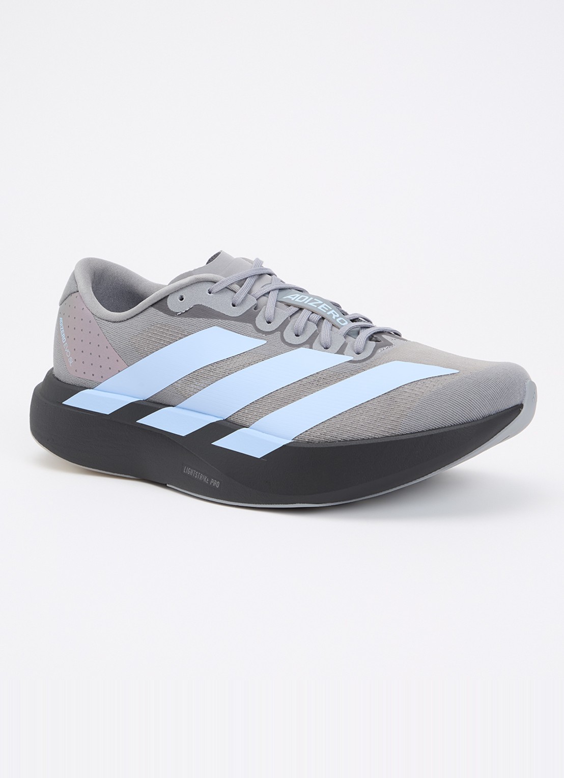 Adidas Adizero Evo SL M sneaker met gebreid bovenwerk - voorkant 2 donkergrijs