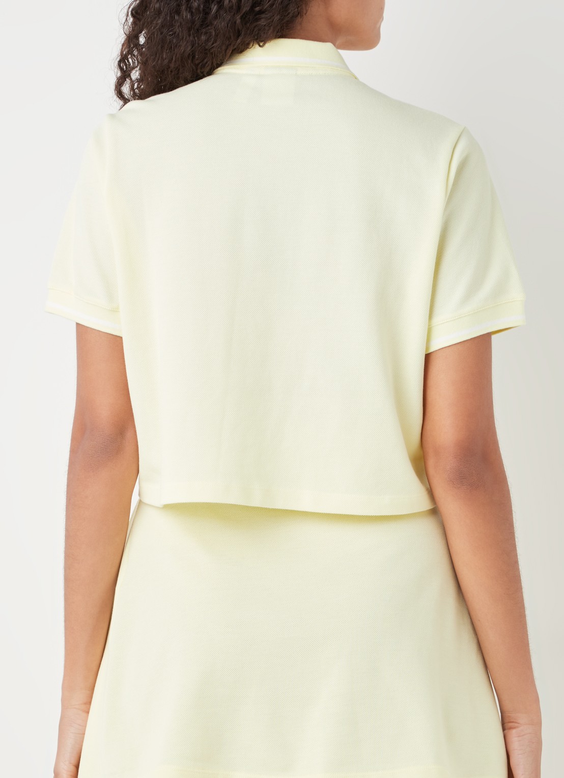 adidas Cropped polo met logoborduring - achterkant lichtgeel