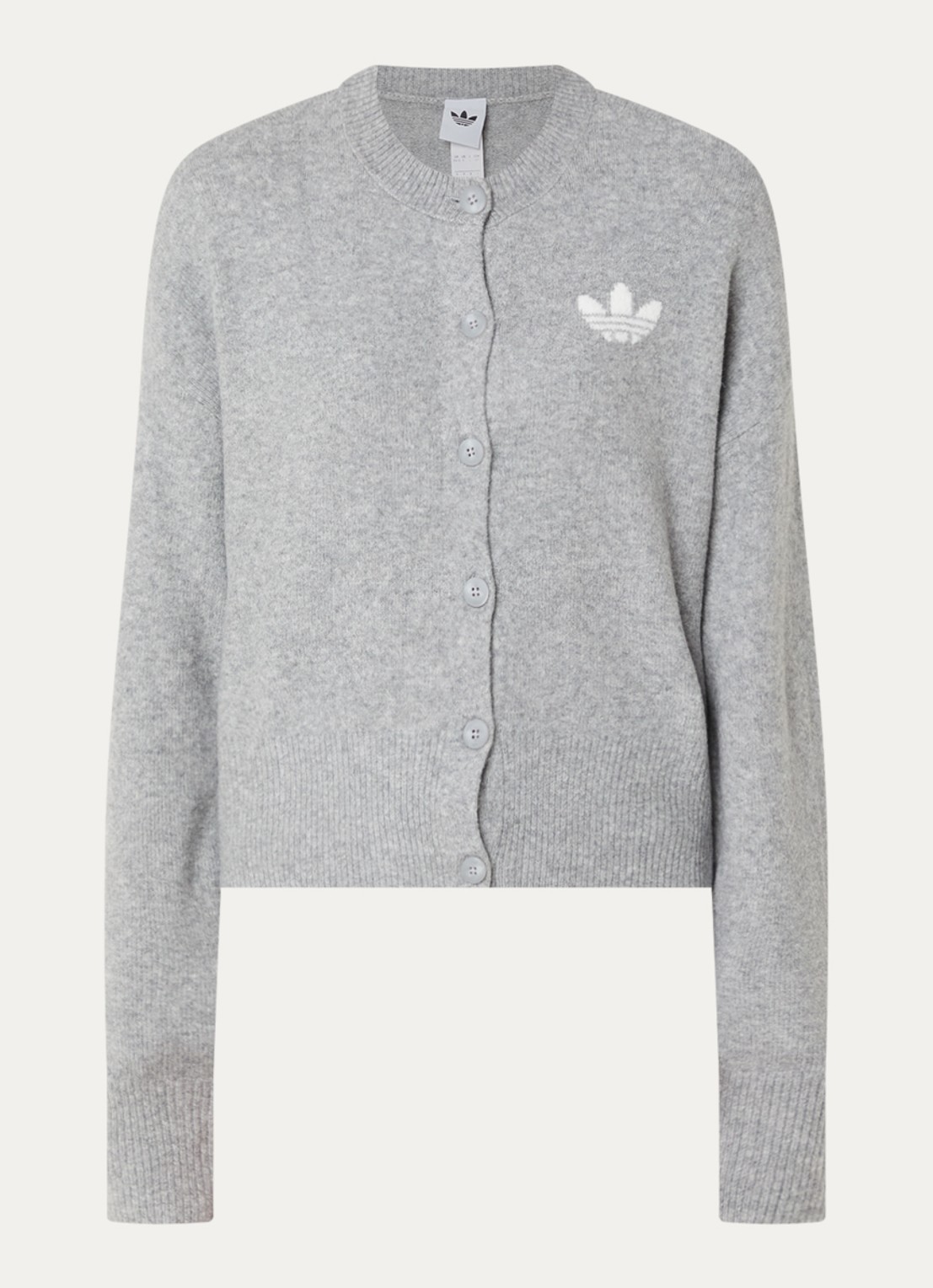 adidas Fijngebreid vest met logo - voorkant 3 grijsmele