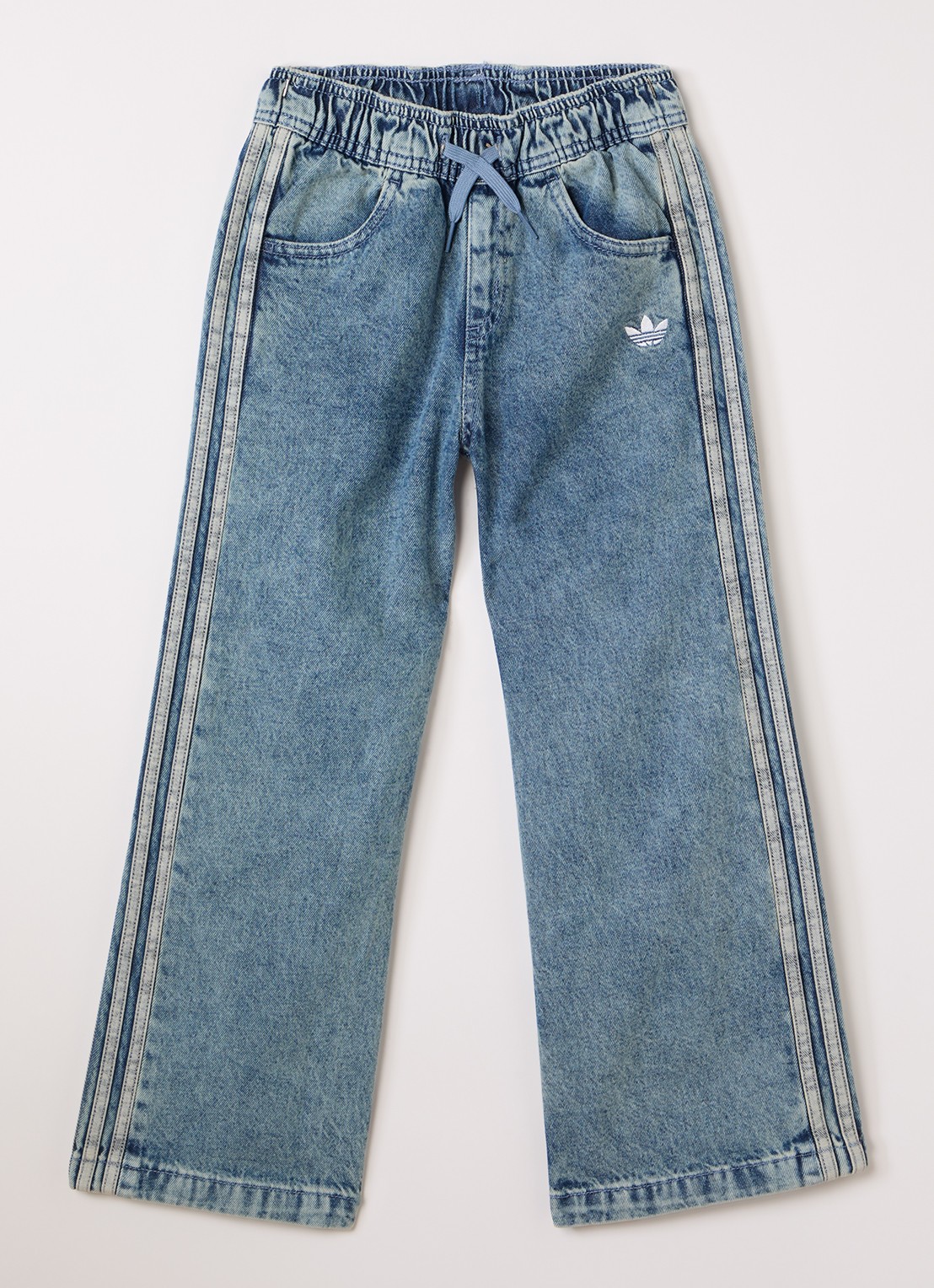 Adidas Firebird loose fit jeans met streepprint - voorkant 3 indigo