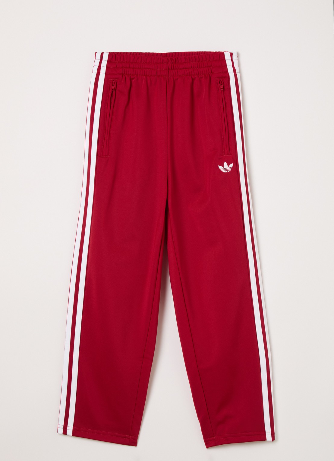 Adidas Firebird slim fit trackpants met logo - voorkant donkerrood