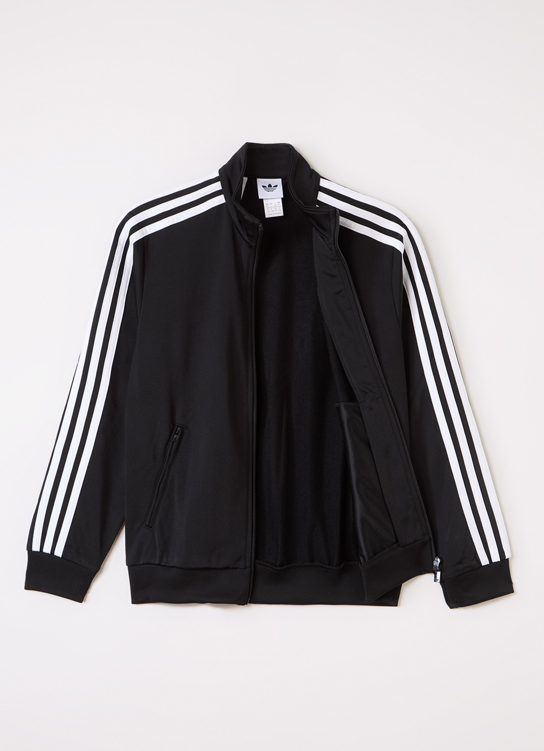 Adidas Firebird sweatvest met logoborduring - voorkant 2 zwart