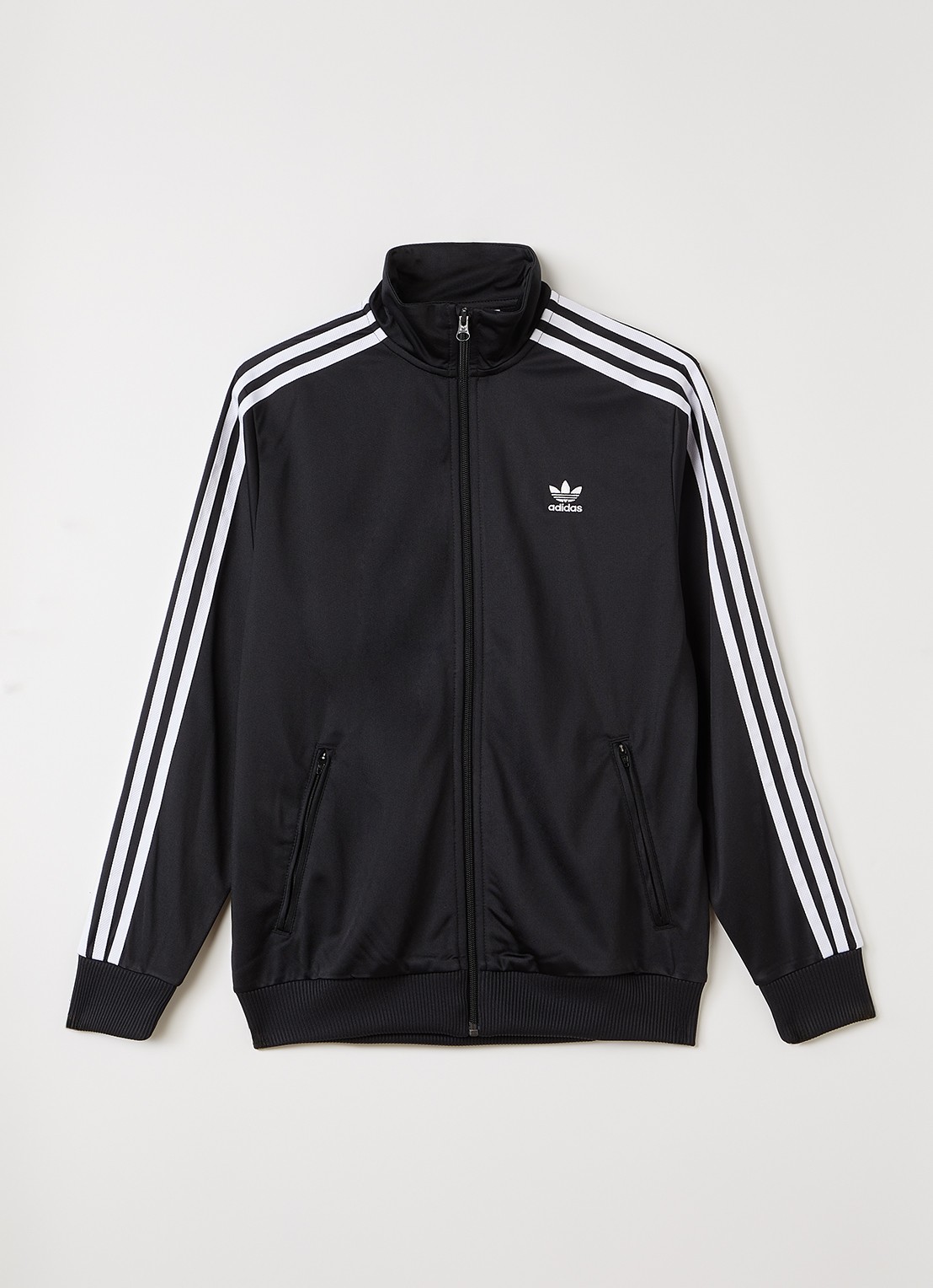 Adidas Firebird trackvest met logo - voorkant 2 zwart