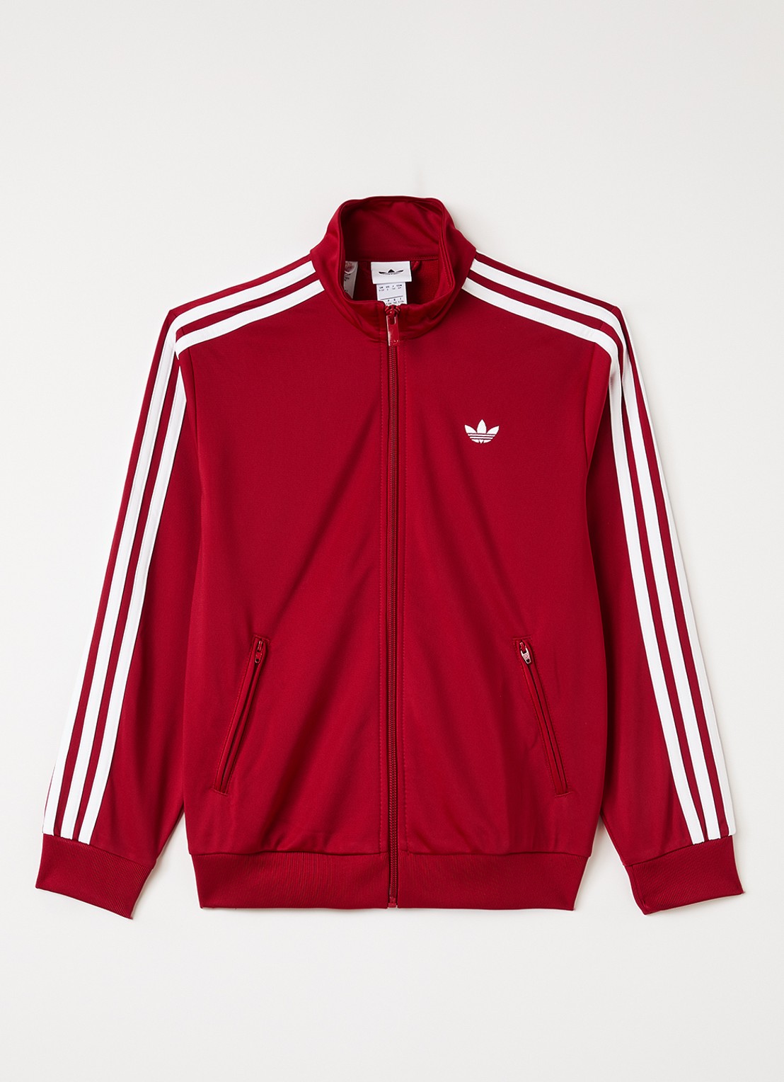 Adidas Firebird trackvest met logo - voorkant 2 rood