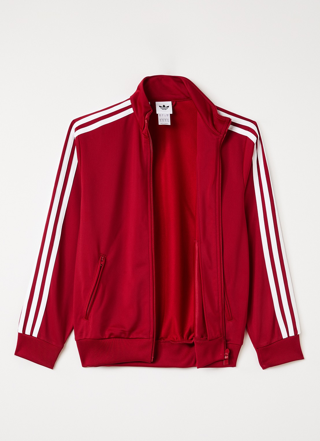 Adidas Firebird trackvest met logo - voorkant 3 rood