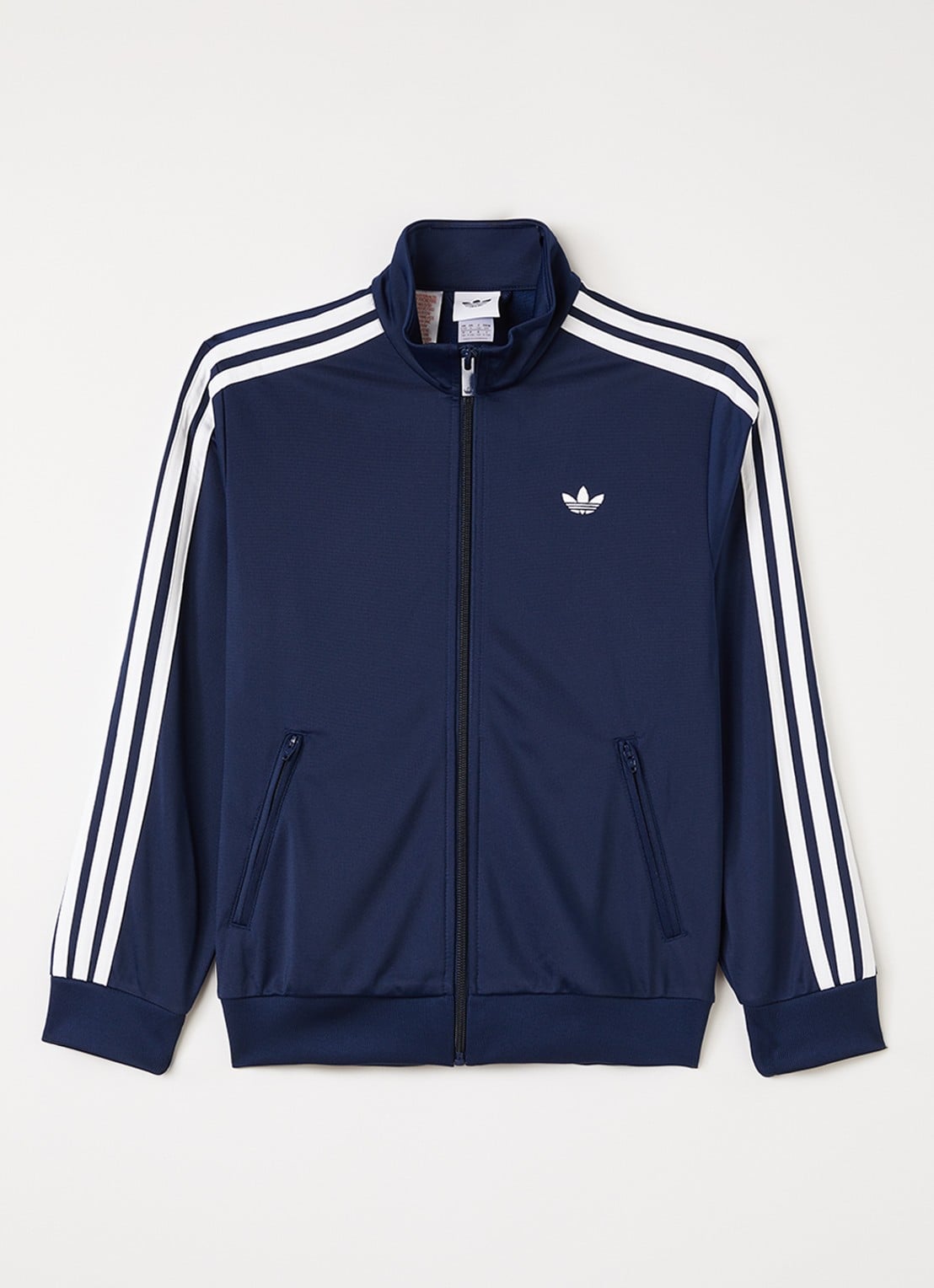 Adidas Firebird trackvest met logo - voorkant donkerblauw