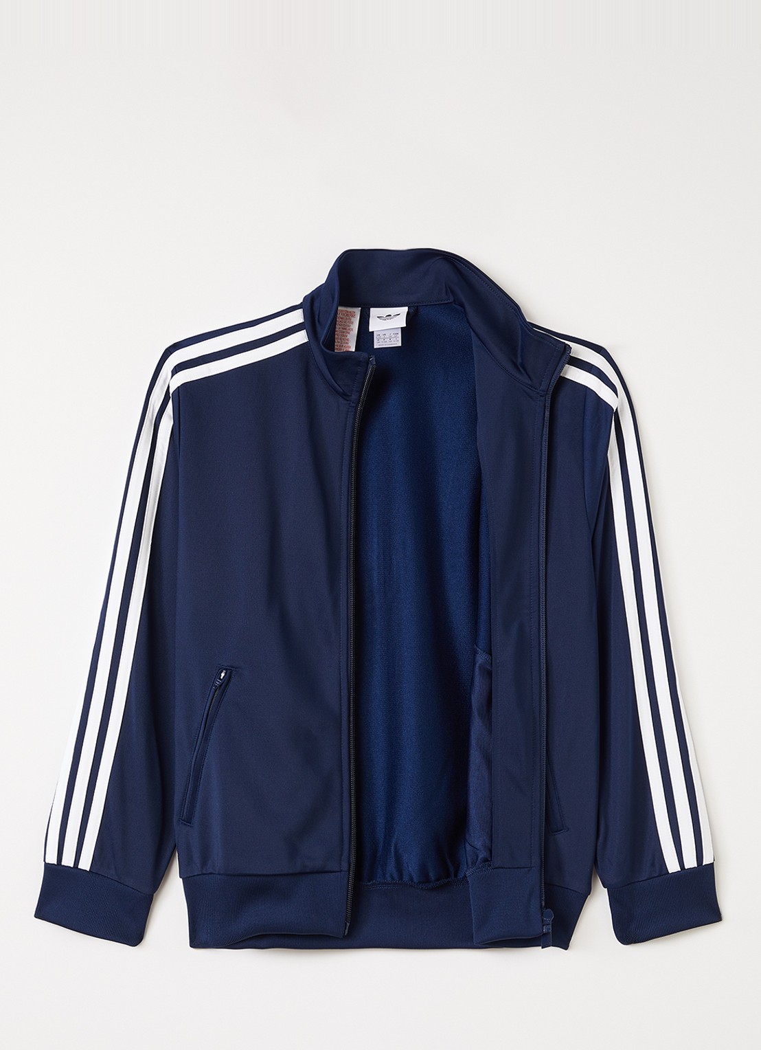 Adidas Firebird trackvest met logo - voorkant 2 donkerblauw