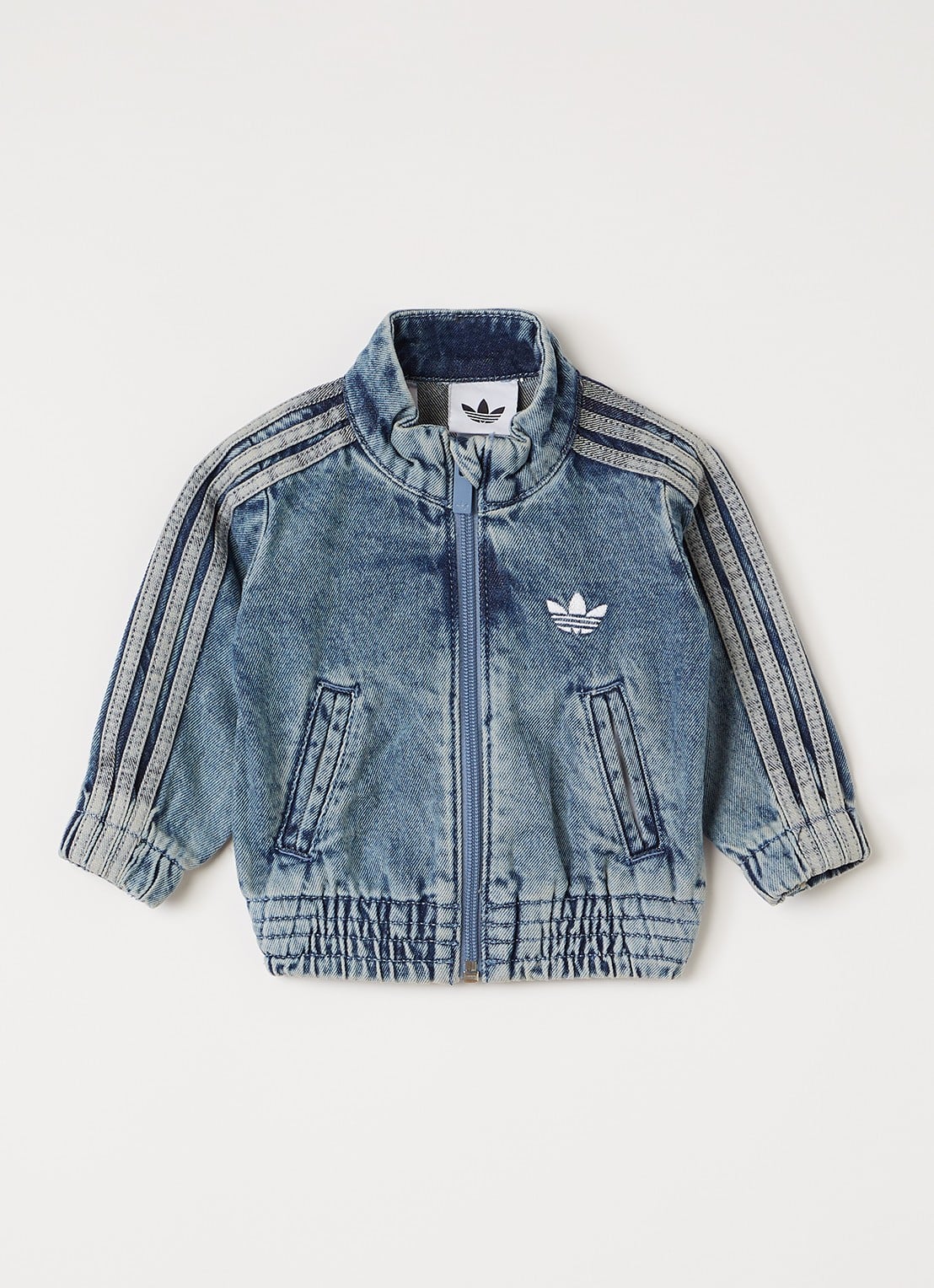 Adidas Firebird trackvest van denim - voorkant 3 indigo