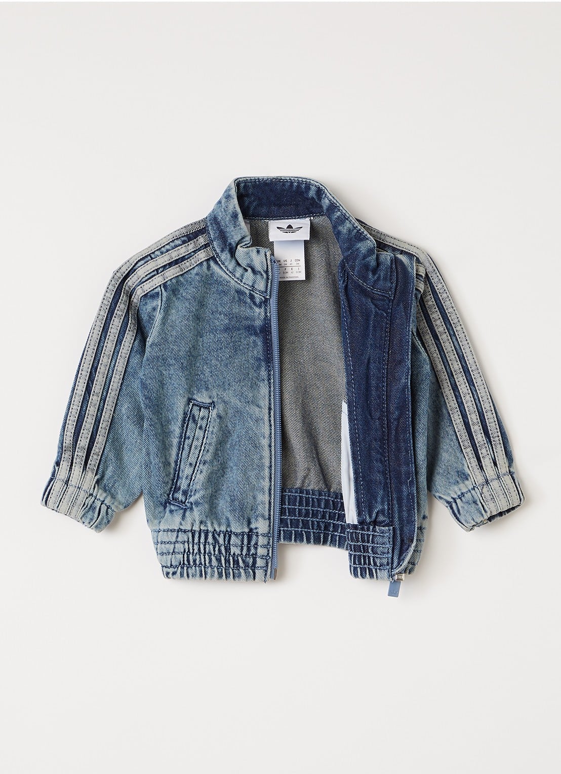 Adidas Firebird trackvest van denim - voorkant 4 indigo