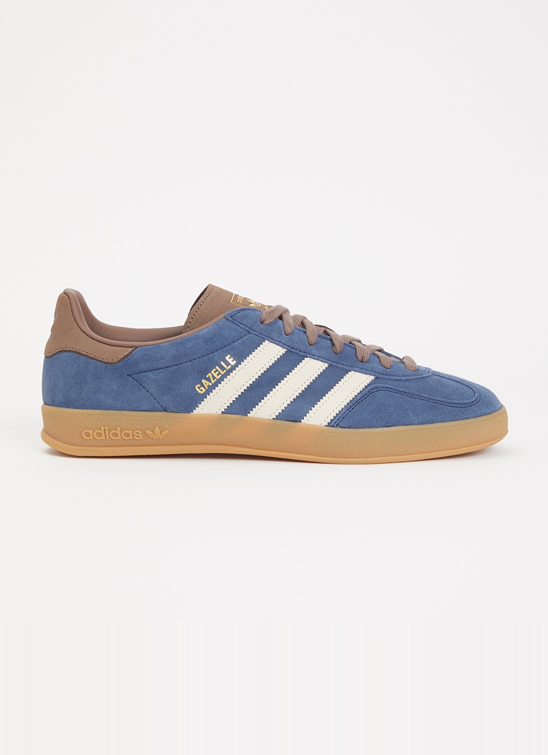 Adidas Gazelle Indoor sneaker van suéde met details van leer  - voorkant blauw