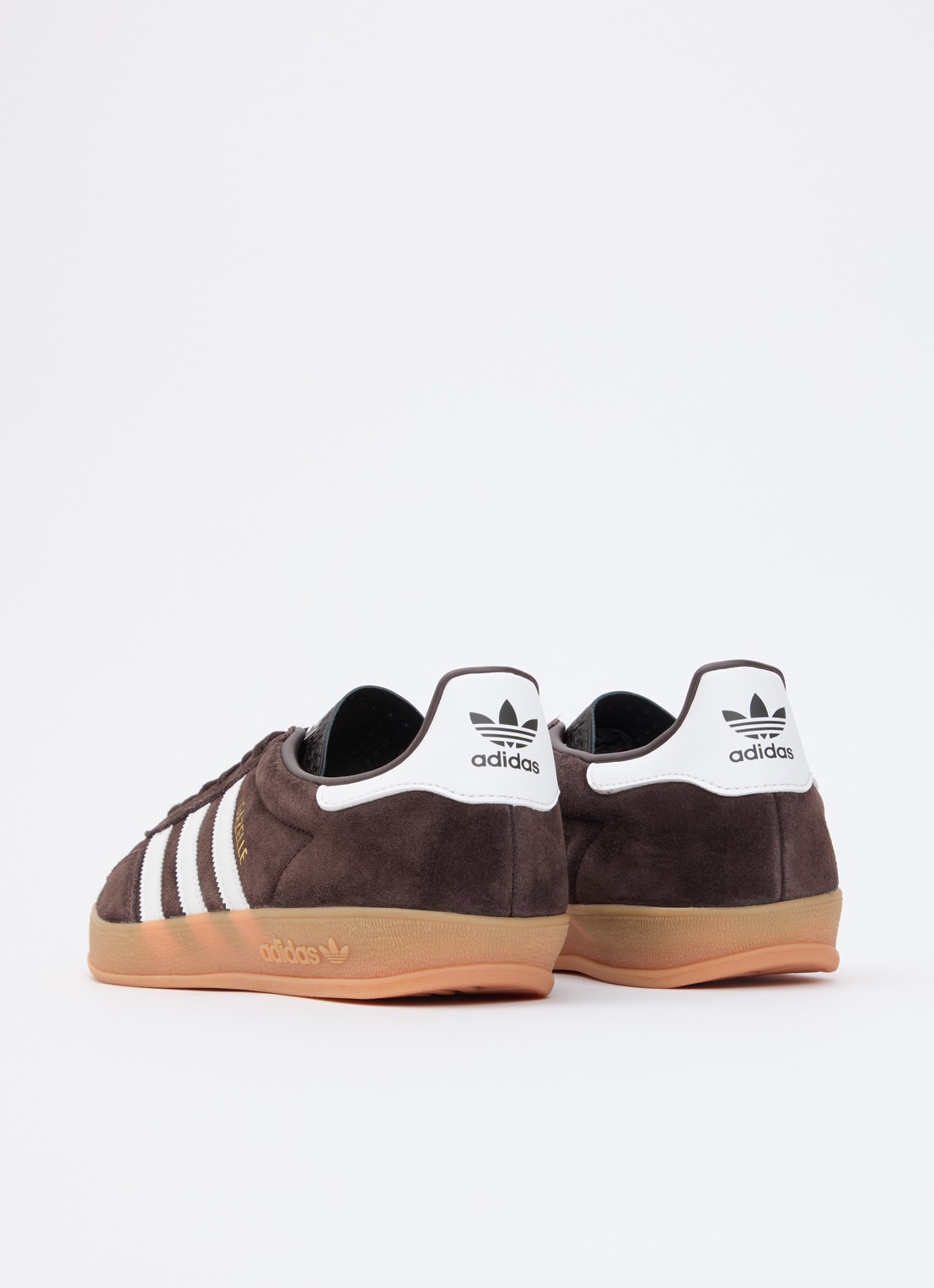 Adidas Gazelle Indoor sneaker van suède met logo - achterkant 2 donkerbruin