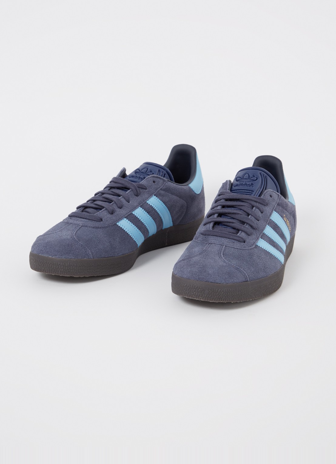 Adidas Gazelle sneaker van suède  - detail staalblauw
