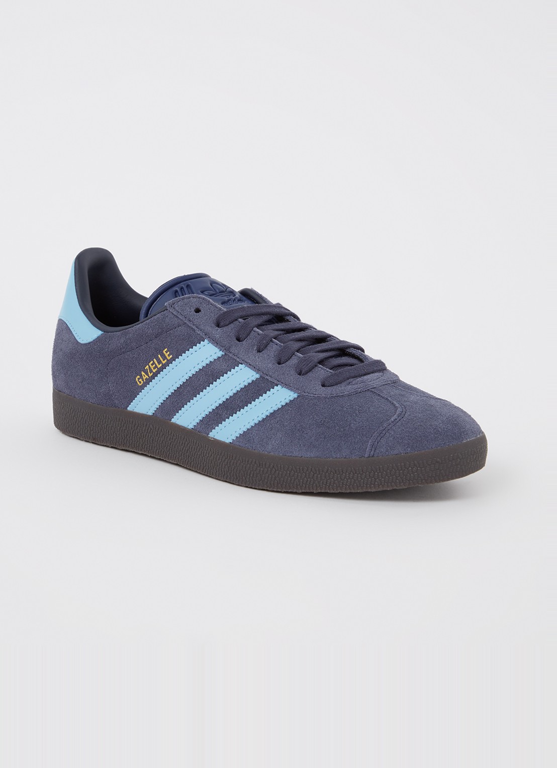 Adidas Gazelle sneaker van suède  - voorkant 5 staalblauw