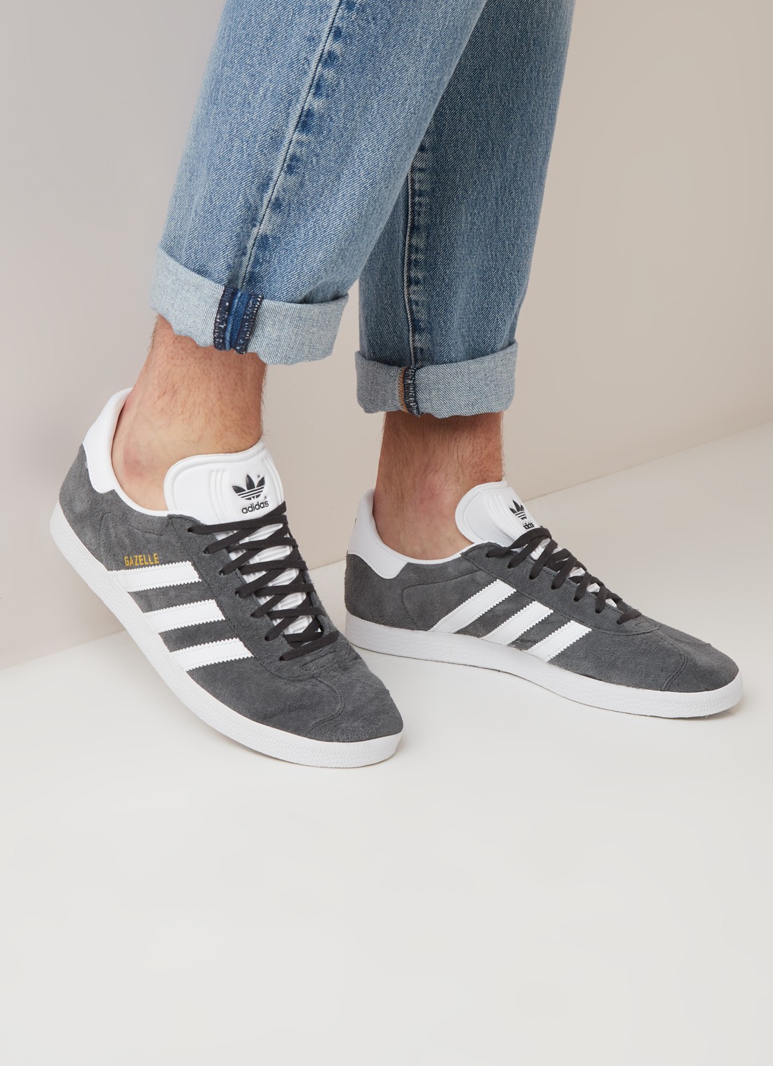 Adidas Gazelle sneaker van suède - voorkant 2 grijs