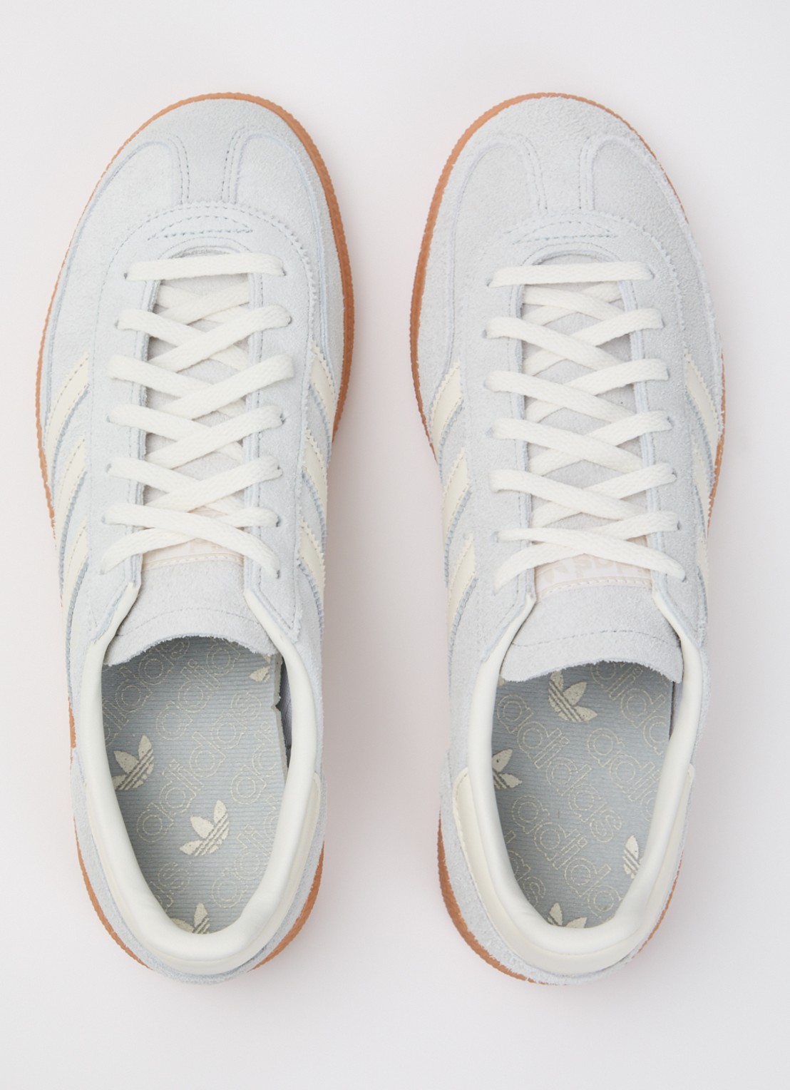 Adidas Handball Spezial sneaker van suède met leren details - detail 4 lichtgrijs