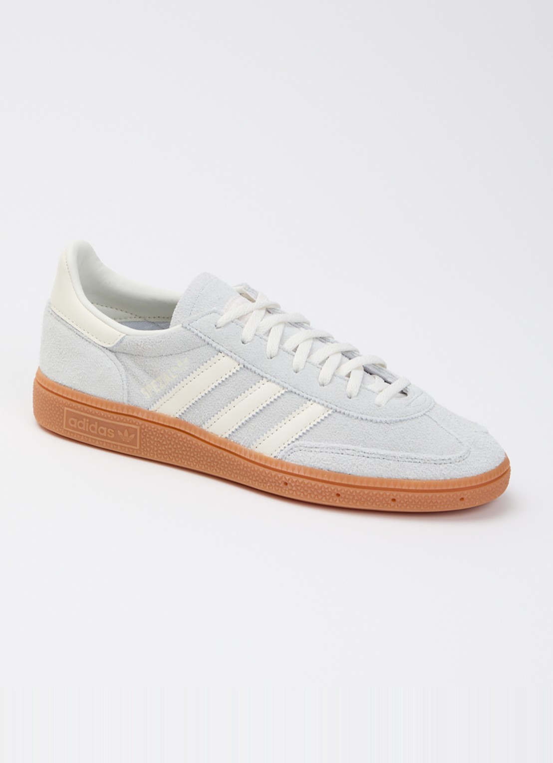 Adidas Handball Spezial sneaker van suède met leren details - voorkant lichtgrijs