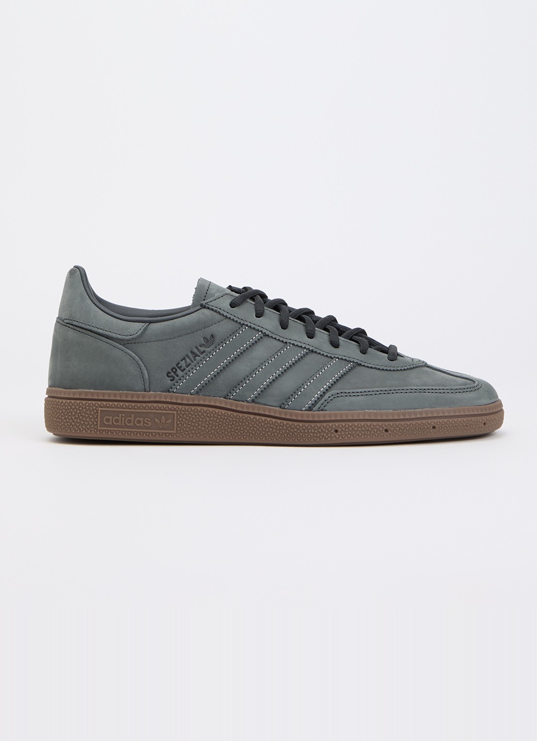 Adidas Handball Spezial sneaker van suède met leren details  - voorkant antraciet