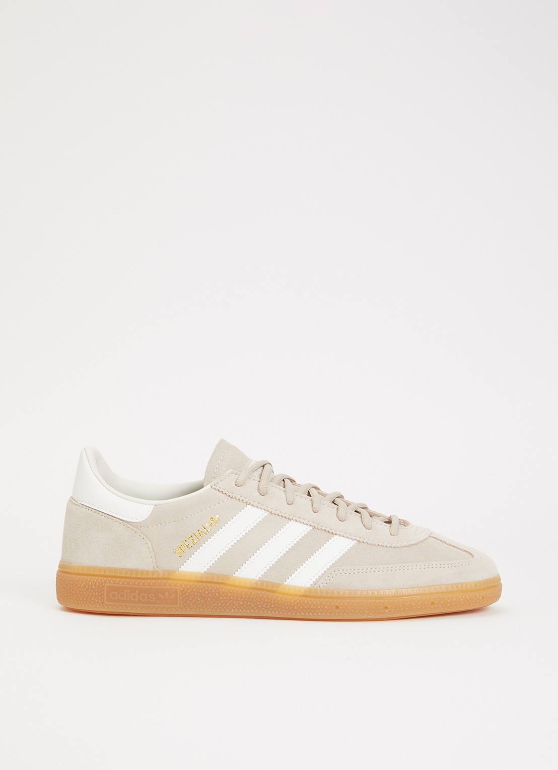 Adidas Handball Spezial sneaker van suède met leren details  - voorkant beige