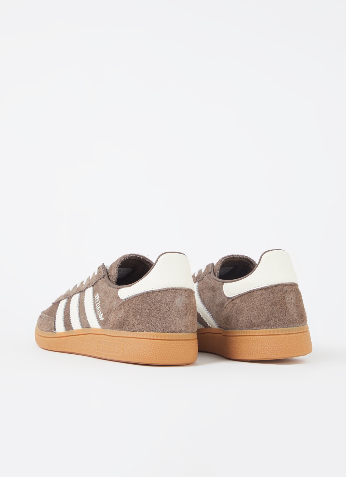 Adidas Handball Spezial sneaker van suède met leren details - achterkant lichtbruin