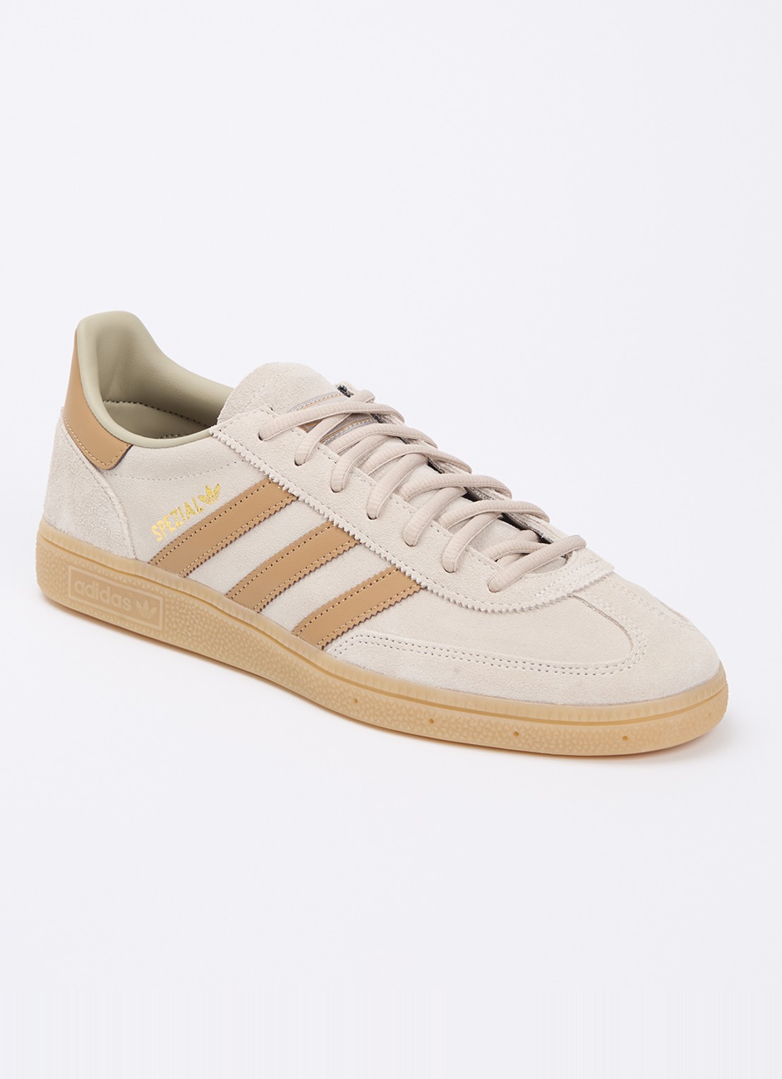 Adidas Handball Spezial sneaker van suède met leren details - voorkant 2 beige