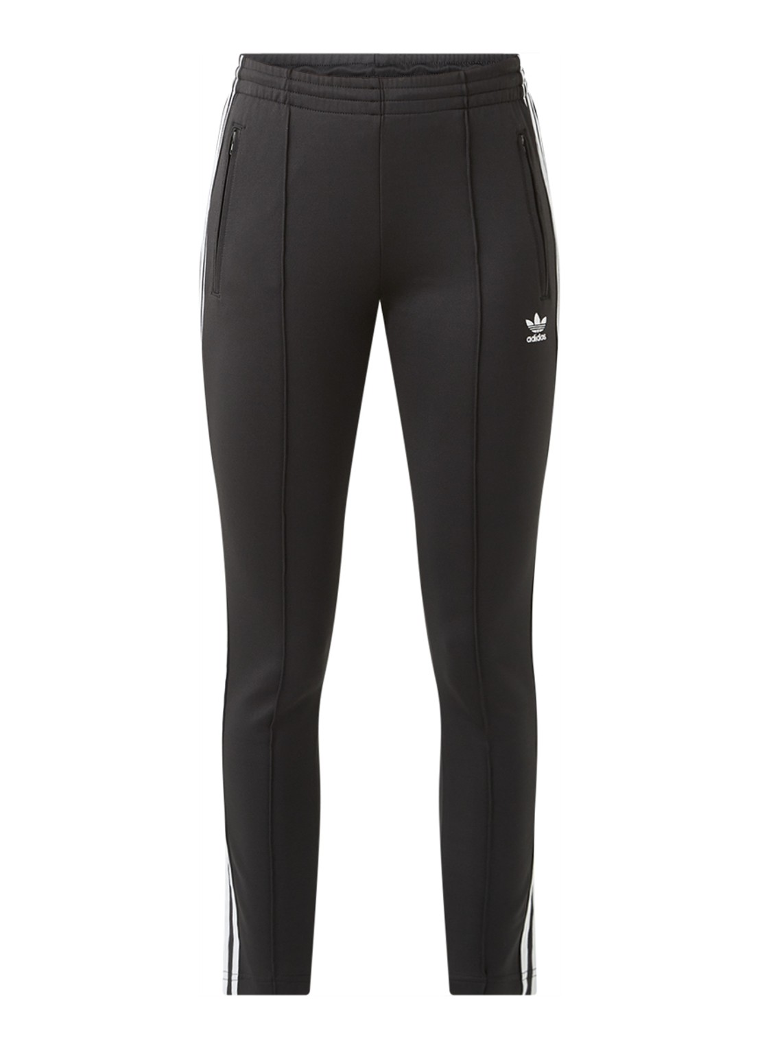 Adidas High waist slim fit joggingbroek met logo - voorkant zwart