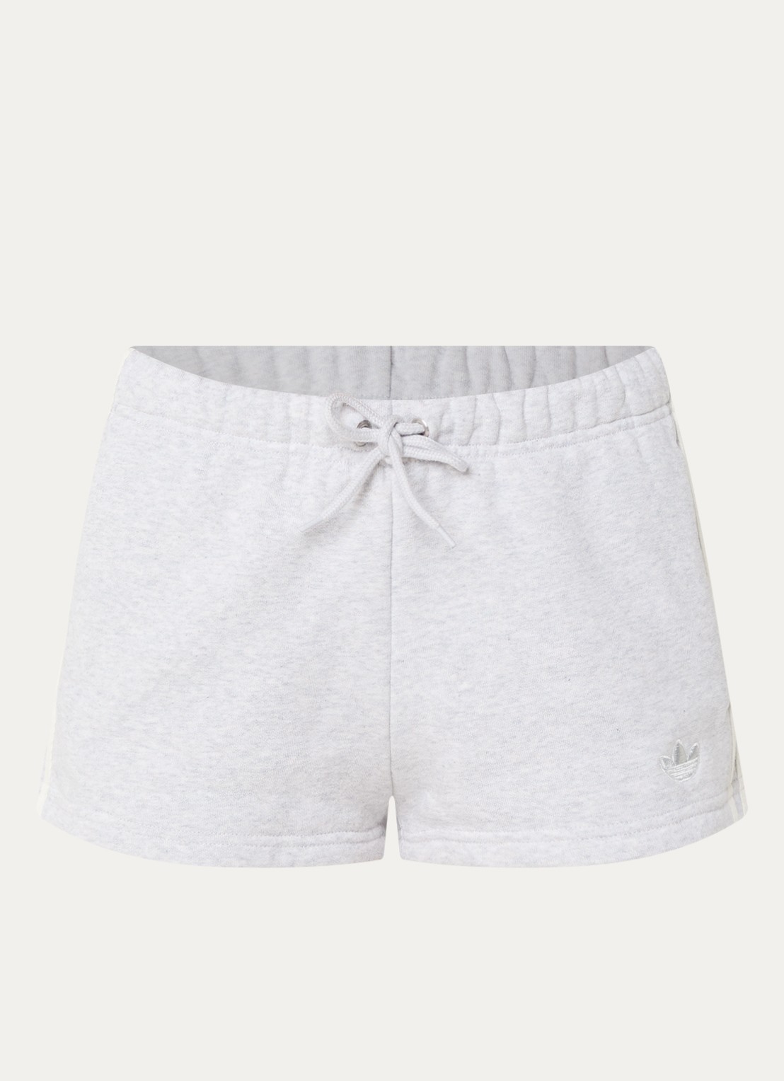 adidas High waist straight fit korte joggingbroek - voorkant 2 grijsmele